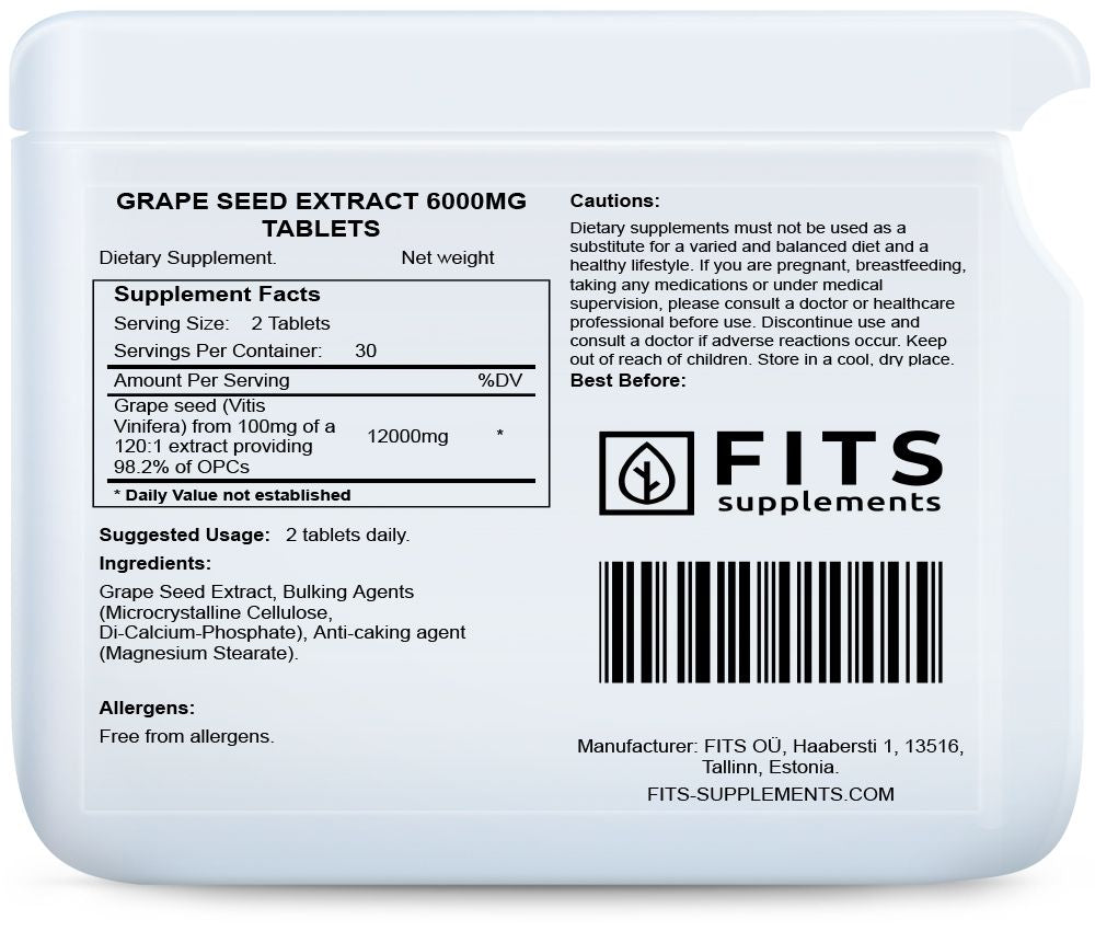 Grape Seed Extract 6000mg 60 tablets