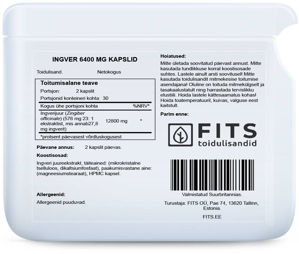 Ingwer 6400 mg Kapseln