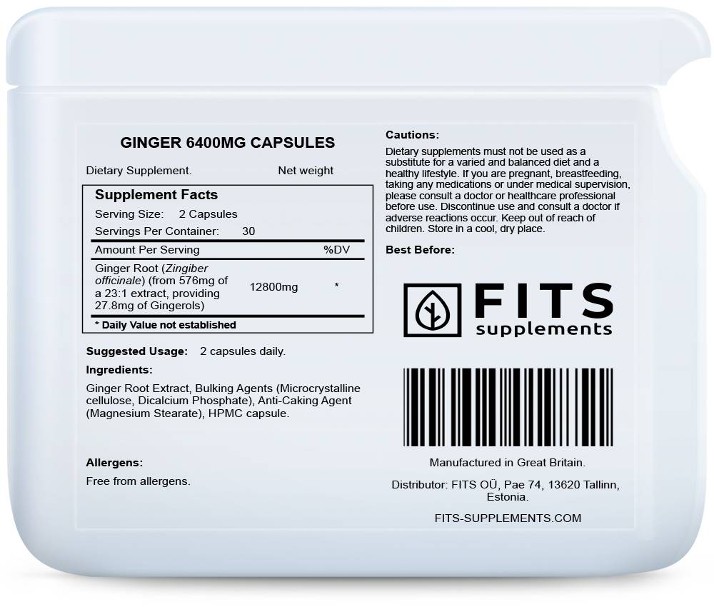Ginger 6400mg 60 capsules