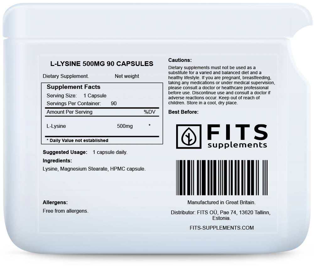 L-Lysine 500mg 90 capsules