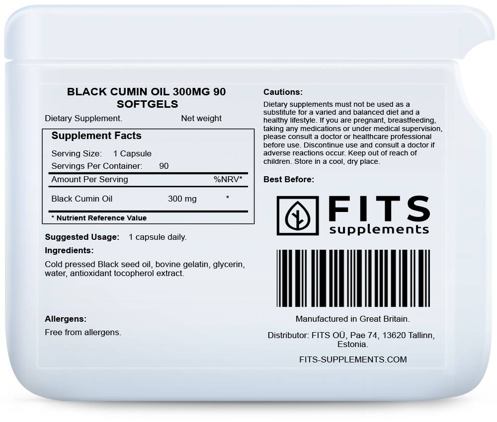 Black Cumin Oil 300mg 90 softgels