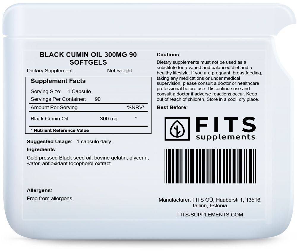 Black Cumin Oil 300mg 90 softgels
