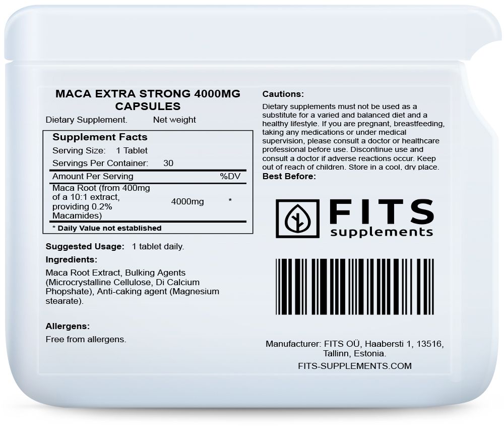 Maca Extra Strong 4000mg 30 capsules