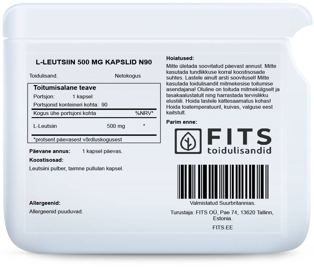 L-Leucine 500mg 90 capsules
