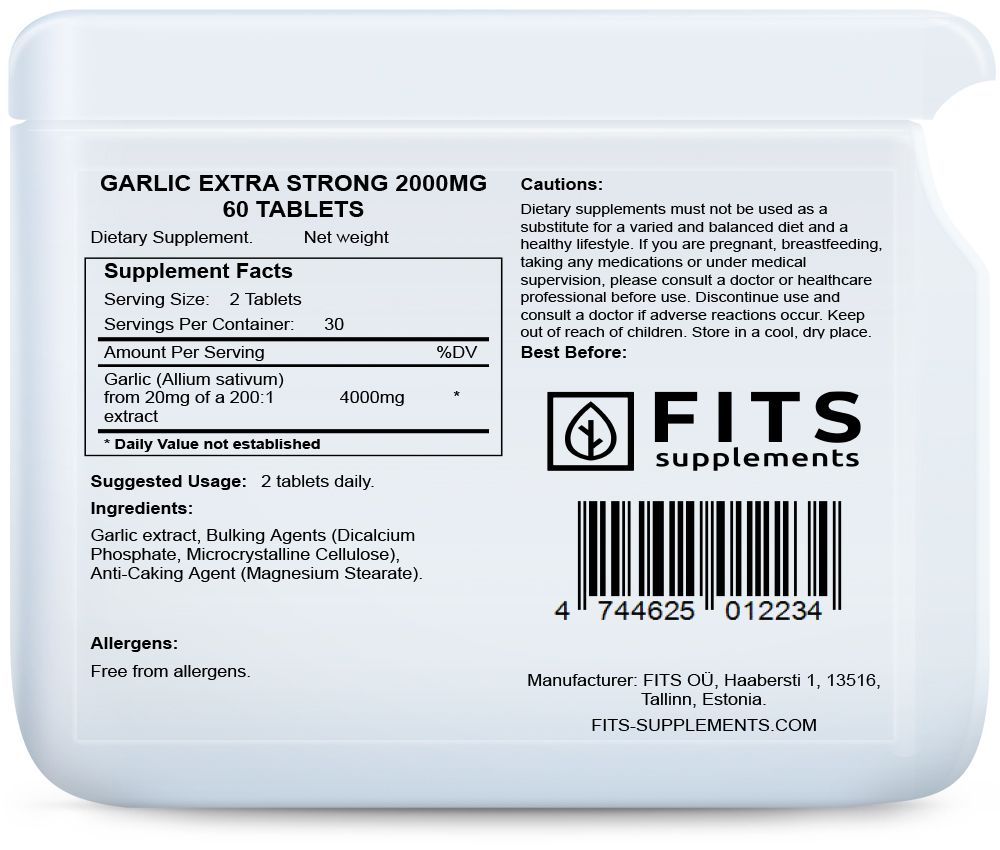 Garlic Extra Strong 2000mg 60 tablets