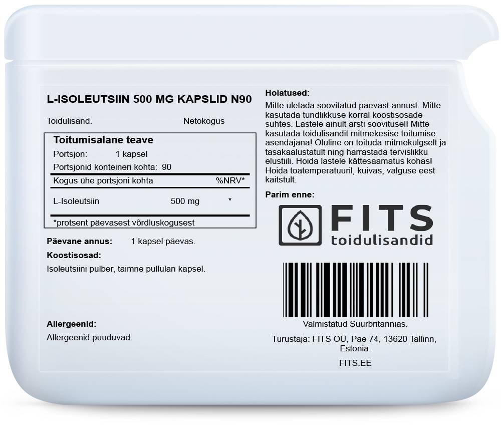 L-Izoleucinas 500 mg kapsulės N90