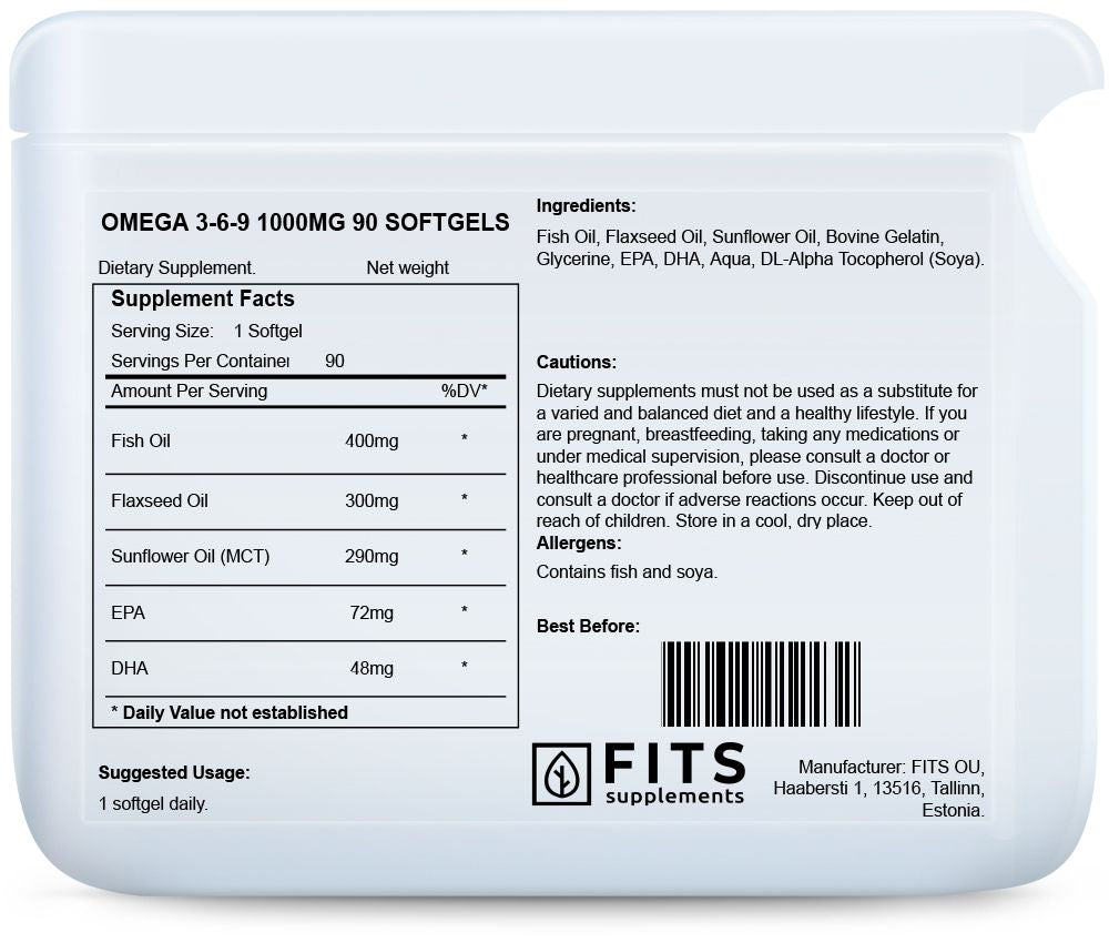 Omega 3-6-9 1000mg 90 softgels