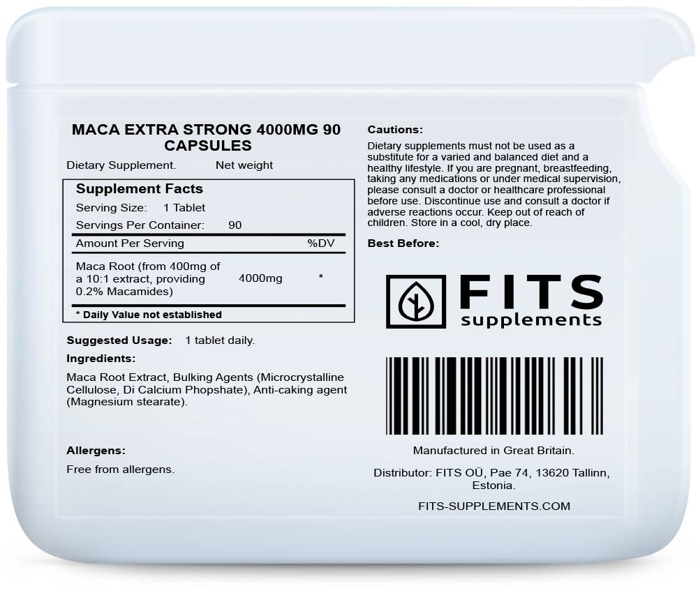 Maca Extra Strong 4000mg 90 capsules