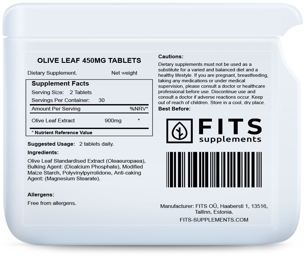 Olive Leaf 450mg 60 tablets