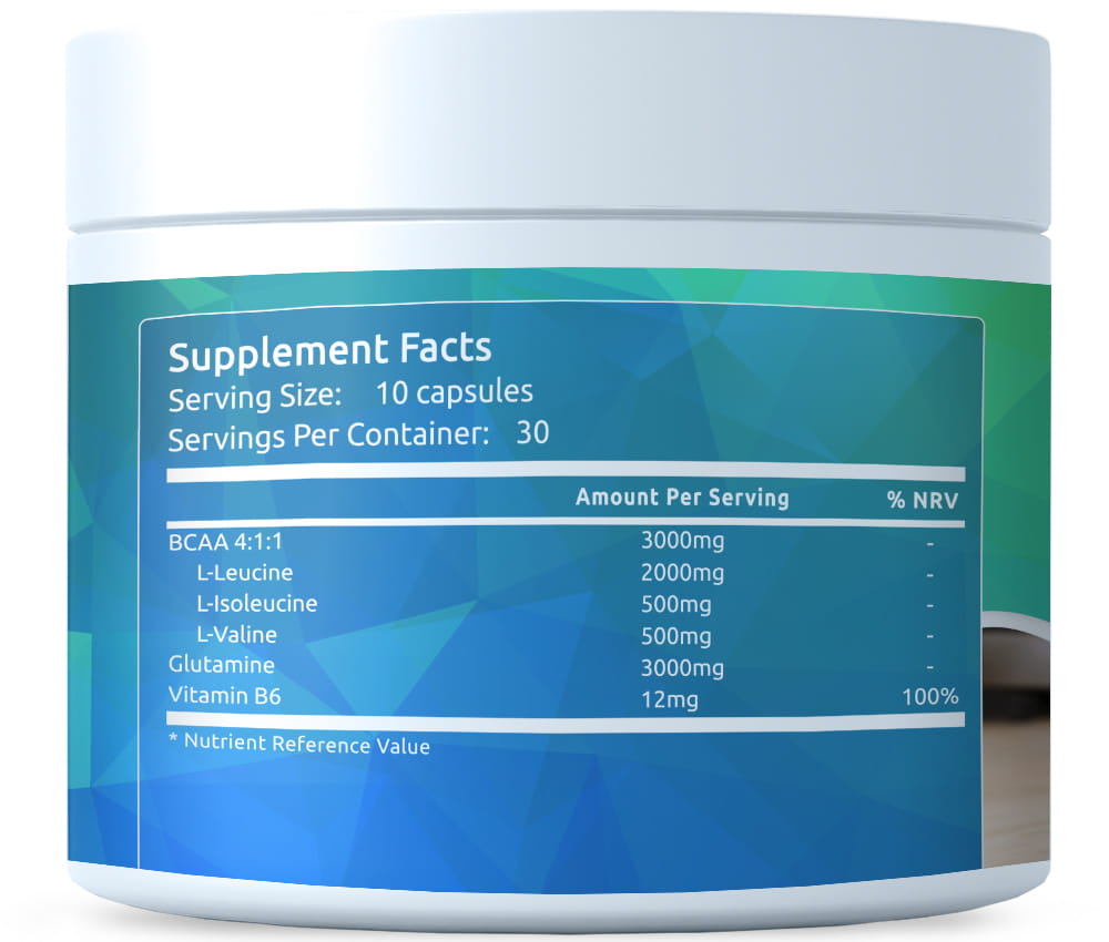 BCAA 4:1:1 with Glutamine and Vitamin B6 300 capsules