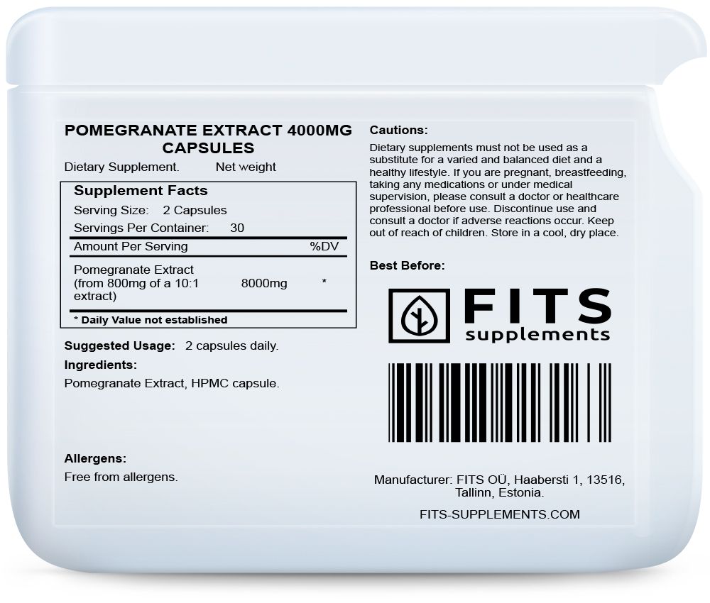 FITS Pomegranate Extract 4000mg 60 capsules