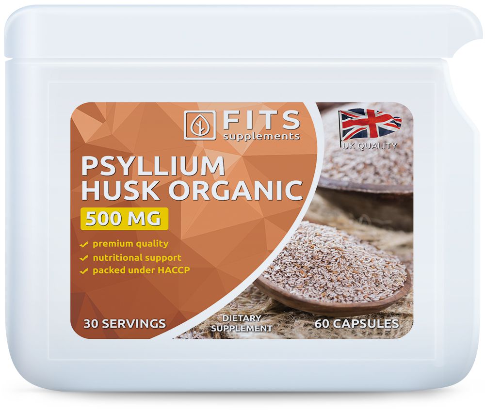 Psyllium Husk Organic 500mg 60 capsules