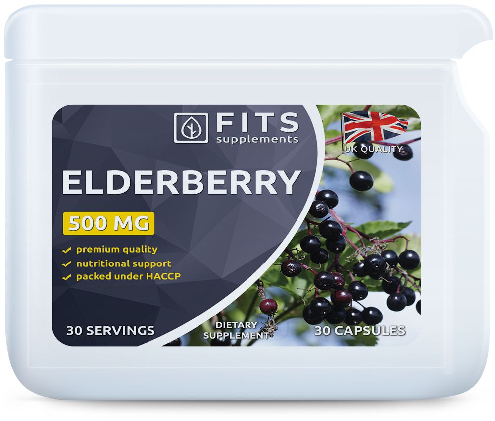 1=3! Best before 31.12.24! Elderberry 500mg 30 capsules