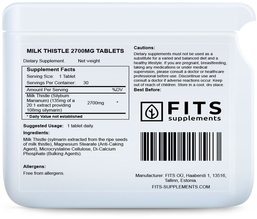 Milk Thistle 2700mg 30 tablets