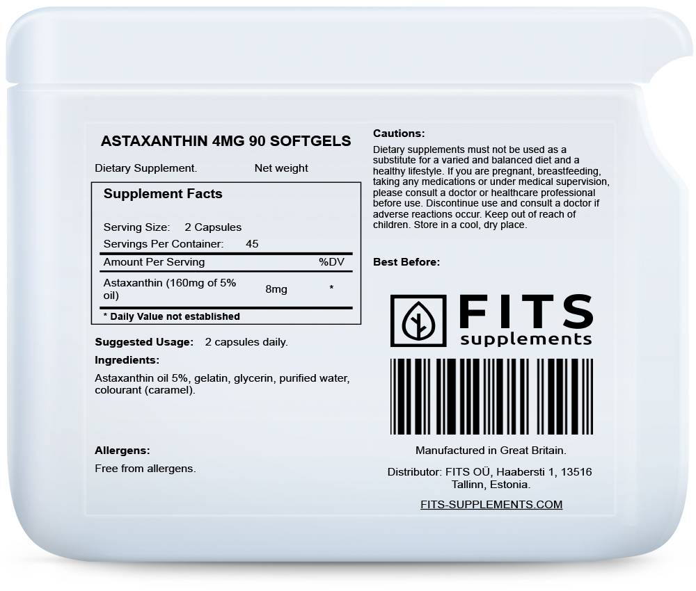 Astaxanthin 4mg 90 softgels
