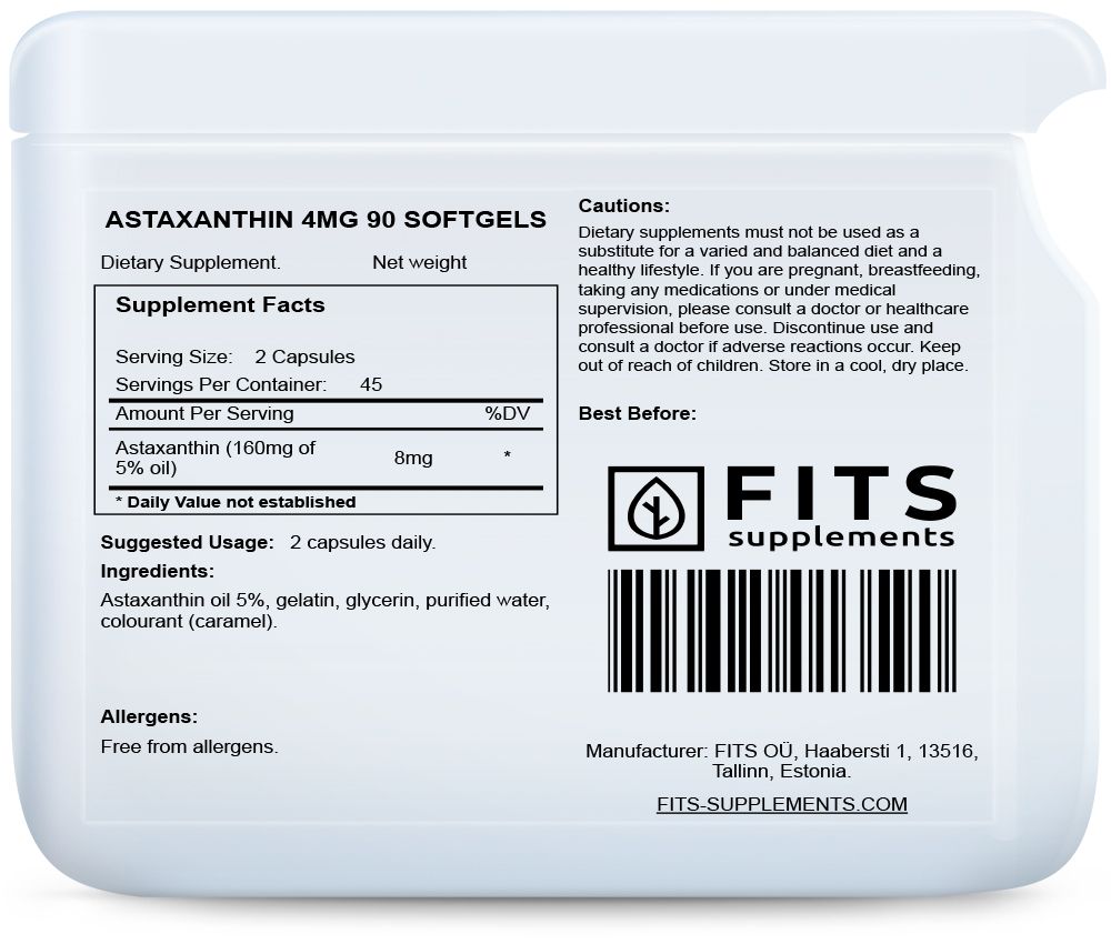 Astaxanthin 4mg 90 softgels