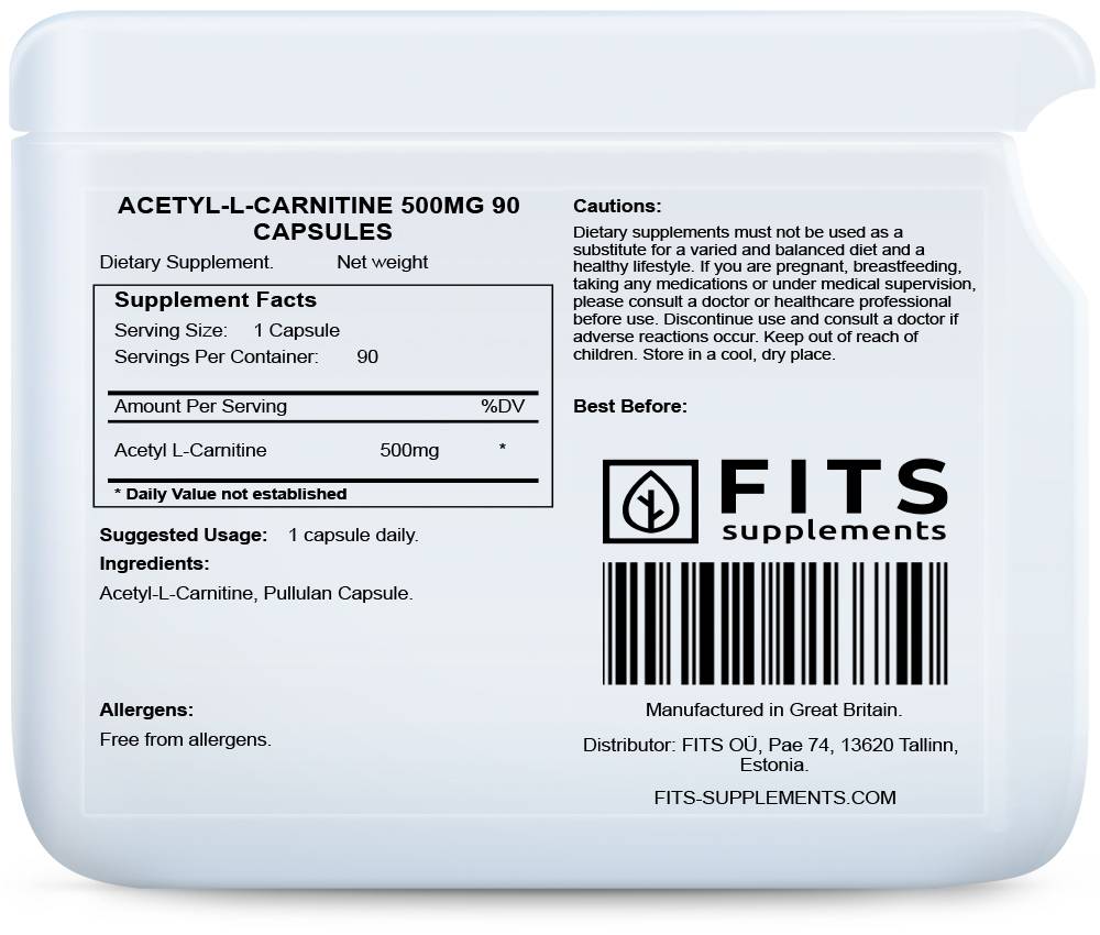 Acetyl-L-Carnitine 500mg 90 capsules
