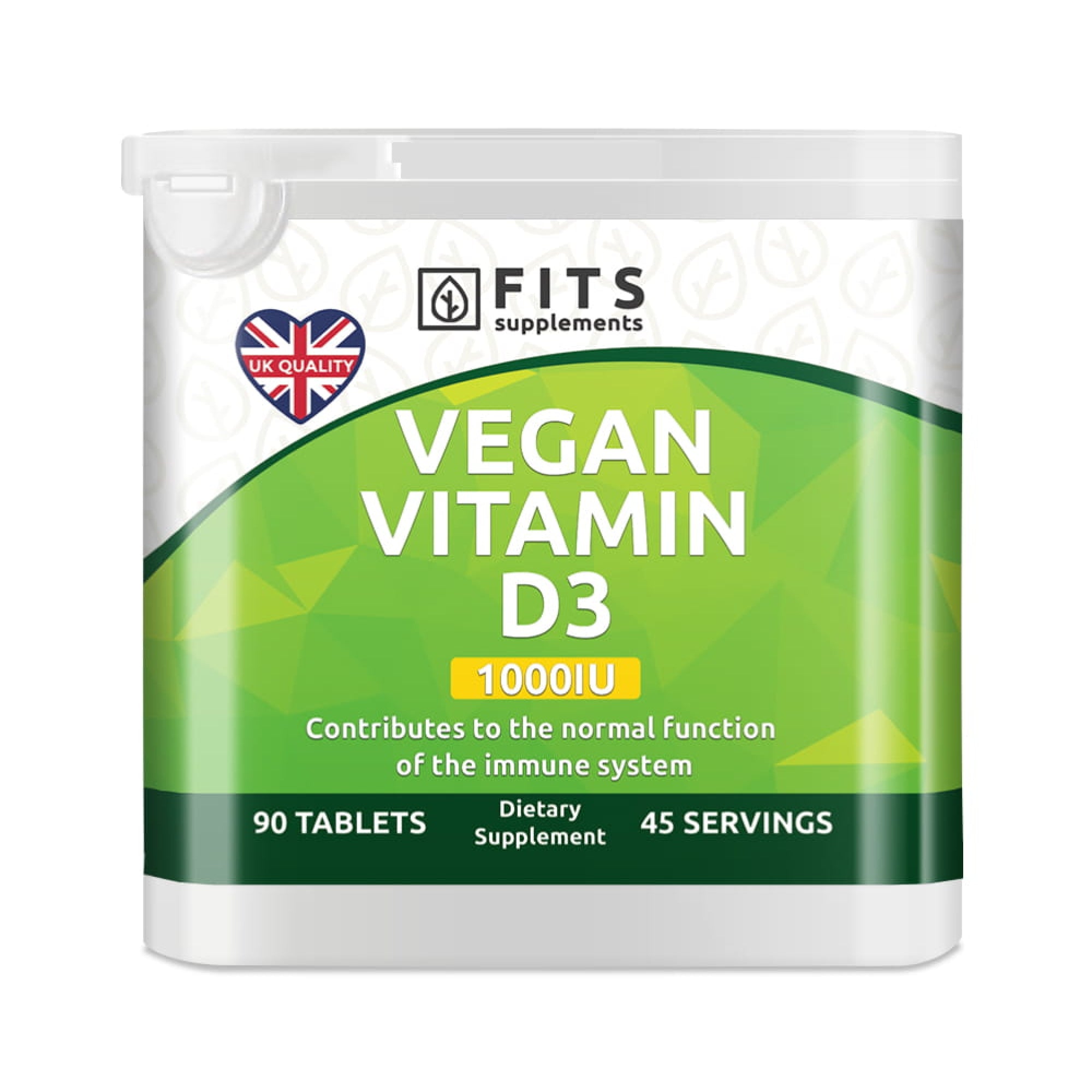 FITS Vegan Vitamin D3 1000IU 90 tablets