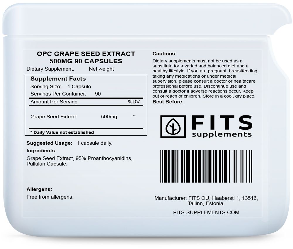 OPC Grape Seed Extract 500mg 90 capsules