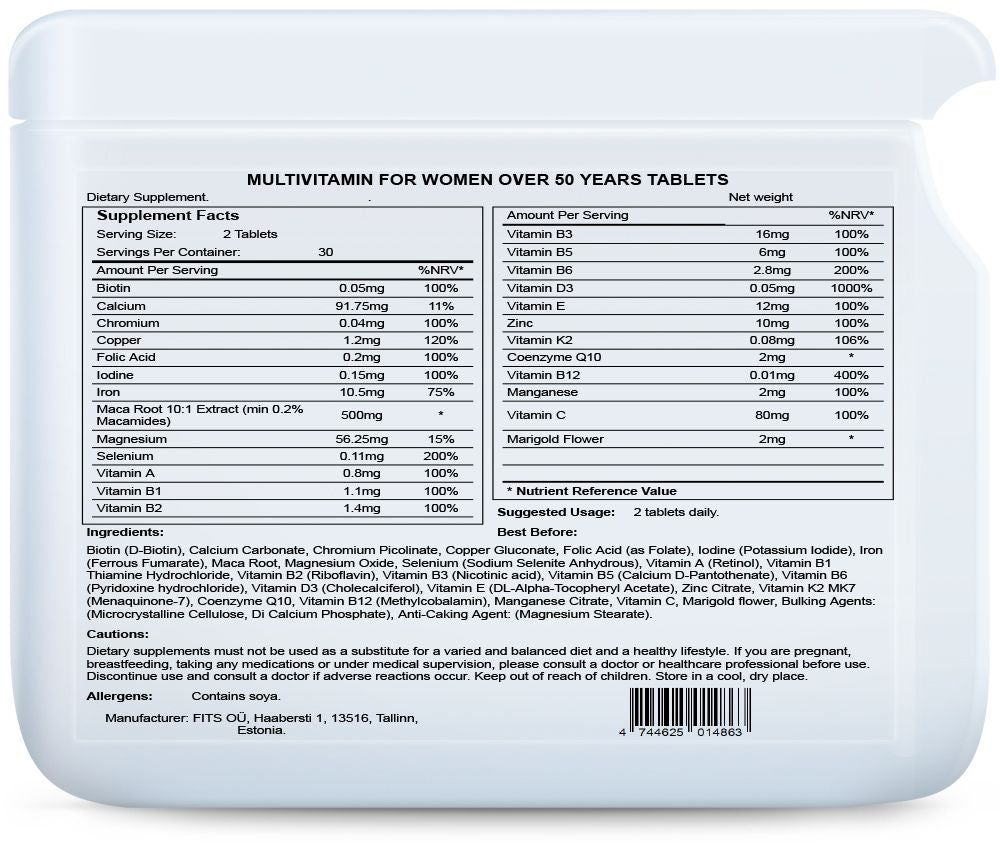 Multivitamin for Women Over 50 Years 60 tablets