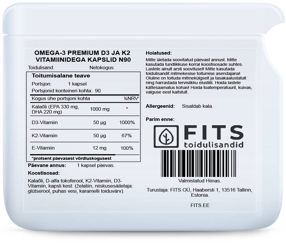 Omega 3 Premium with D3 and K2 vitamins 90 softgels
