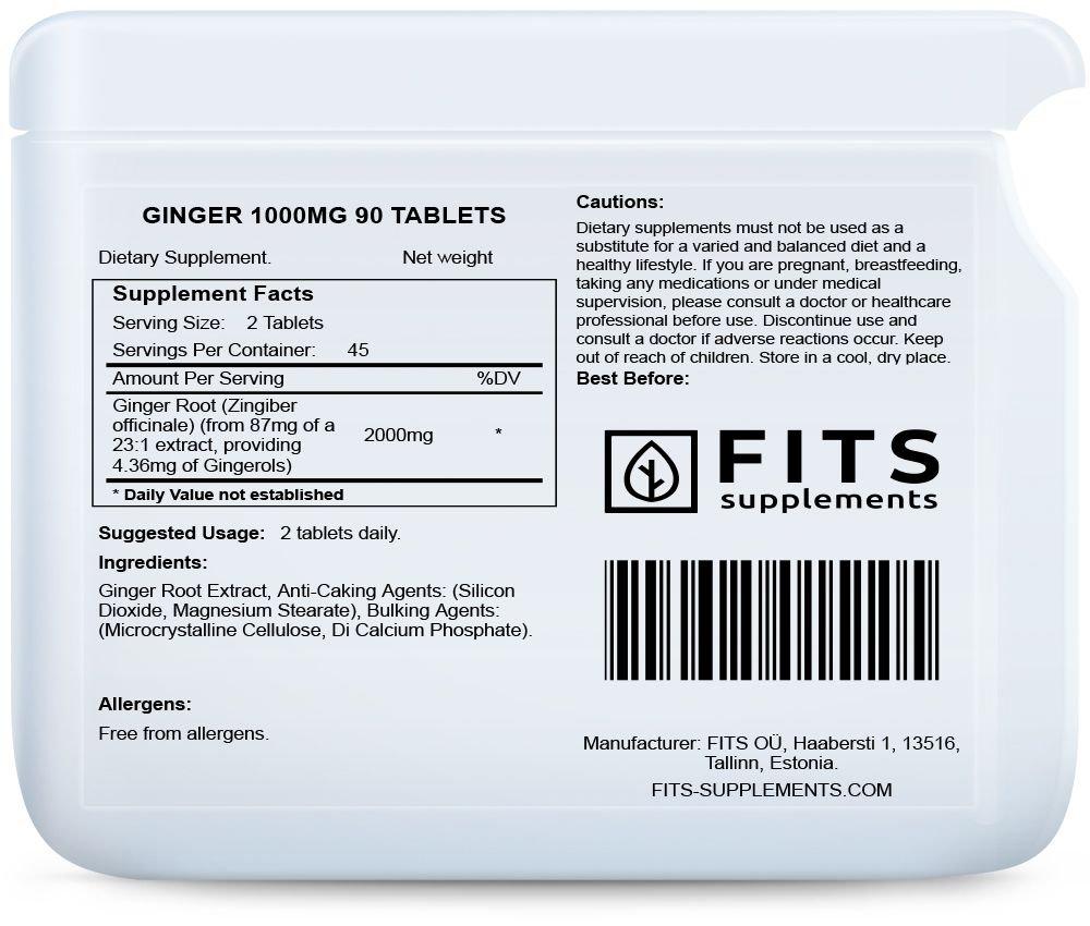 Ginger 1000mg 90 tablets
