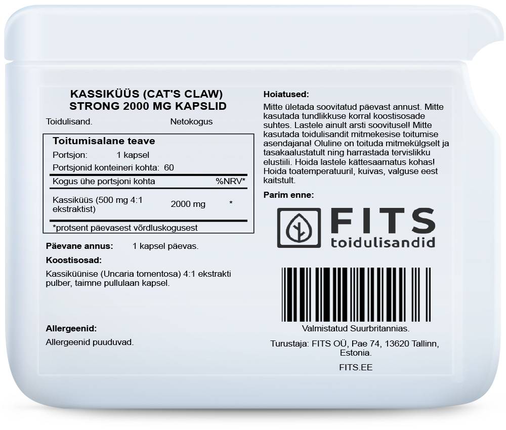 Кошачий коготь (Cat's claw) Strong 2000 мг 60 капсул