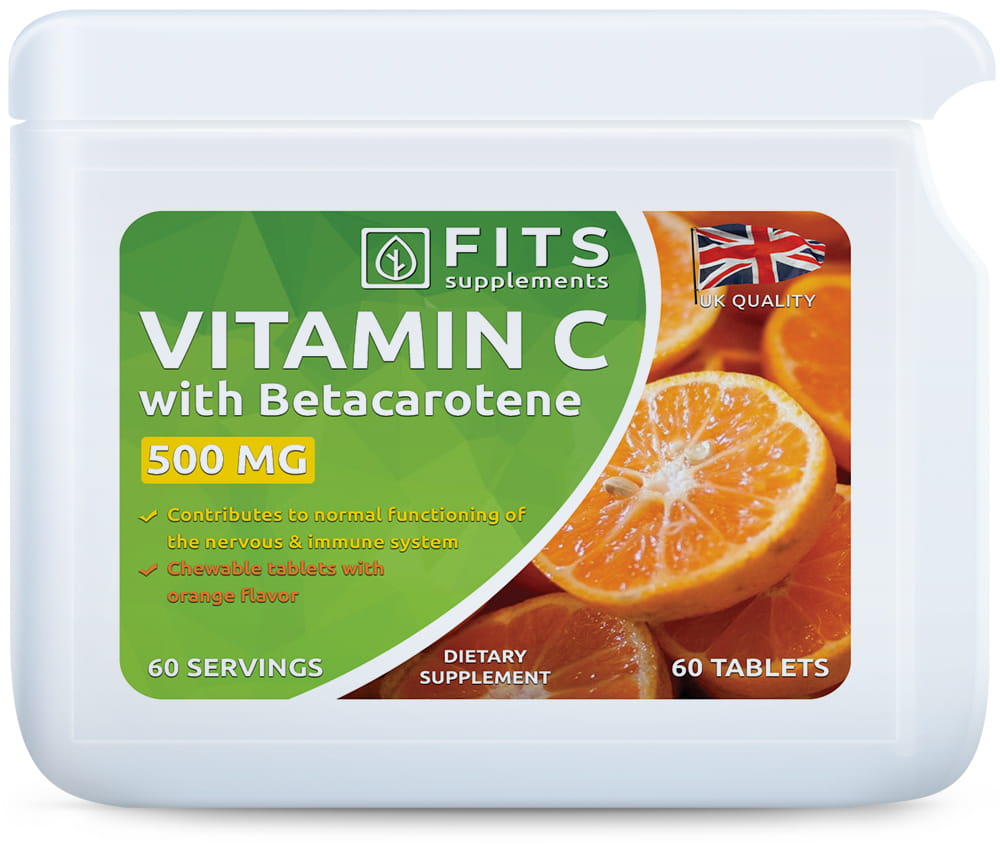 Vitamin C 500mg Orange with Betacarotene chewable 60 tablets