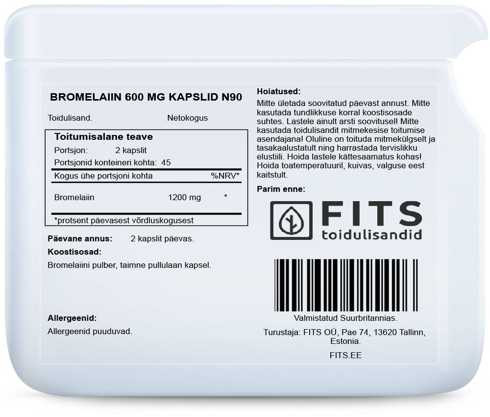 Bromelaiin 600 mg 90 kapslit