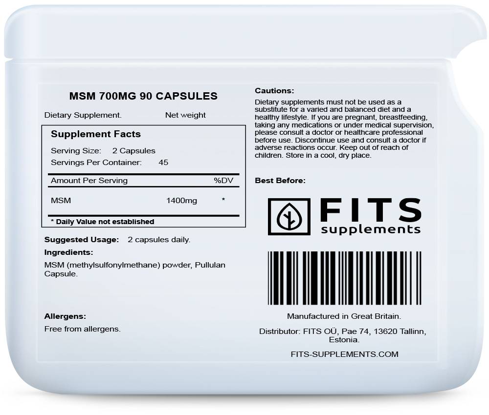 MSM 700mg 90 capsules