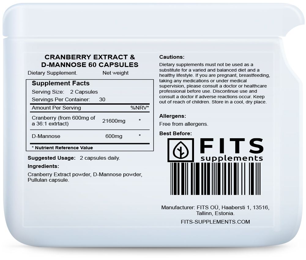 Cranberry extract & D-mannose 60 capsules