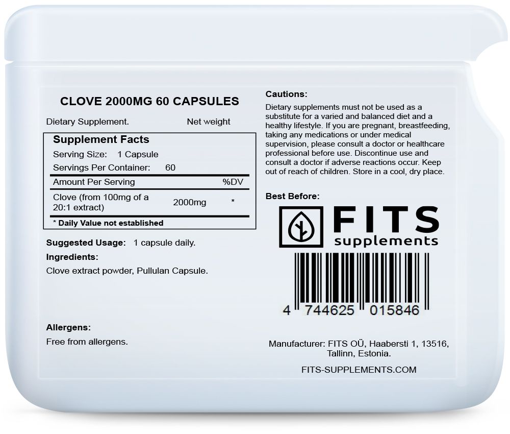 Clove 2000mg 60 capsules