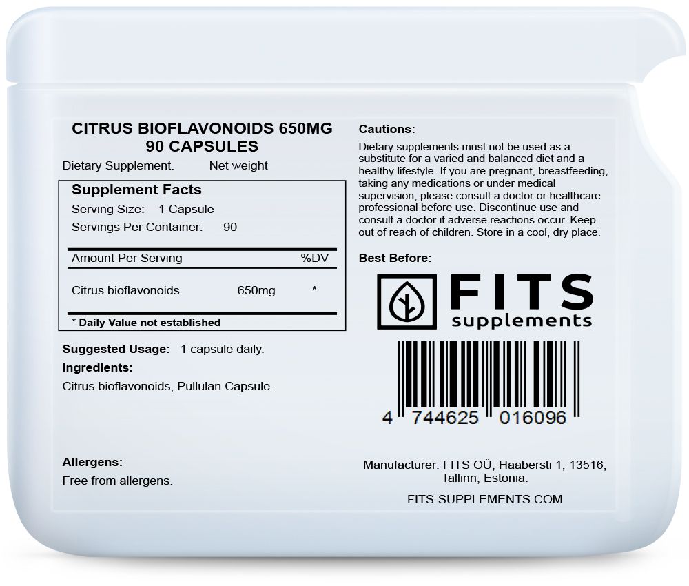Citrus Bioflavonoids 650mg 90 capsules