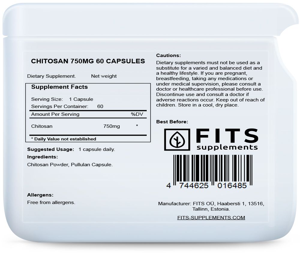 Chitosan 750mg 60 capsules