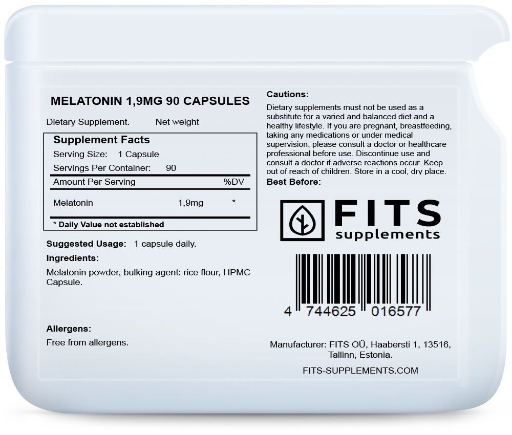 Melatonin 1,9mg 90 capsules