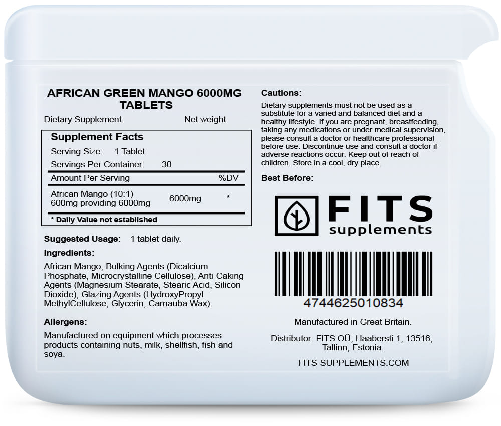 Afrikanische Grüne Mango 6000 mg Tabletten
