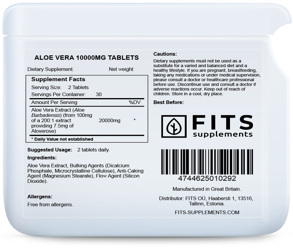 Aloe Vera 10000mg 60 tablets