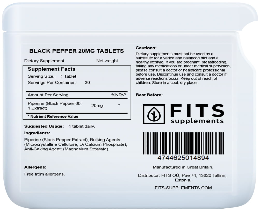Juodieji pipirai 20mg tabletės