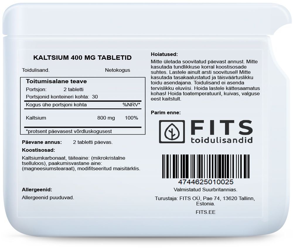 Calcium 400mg 60 tablets