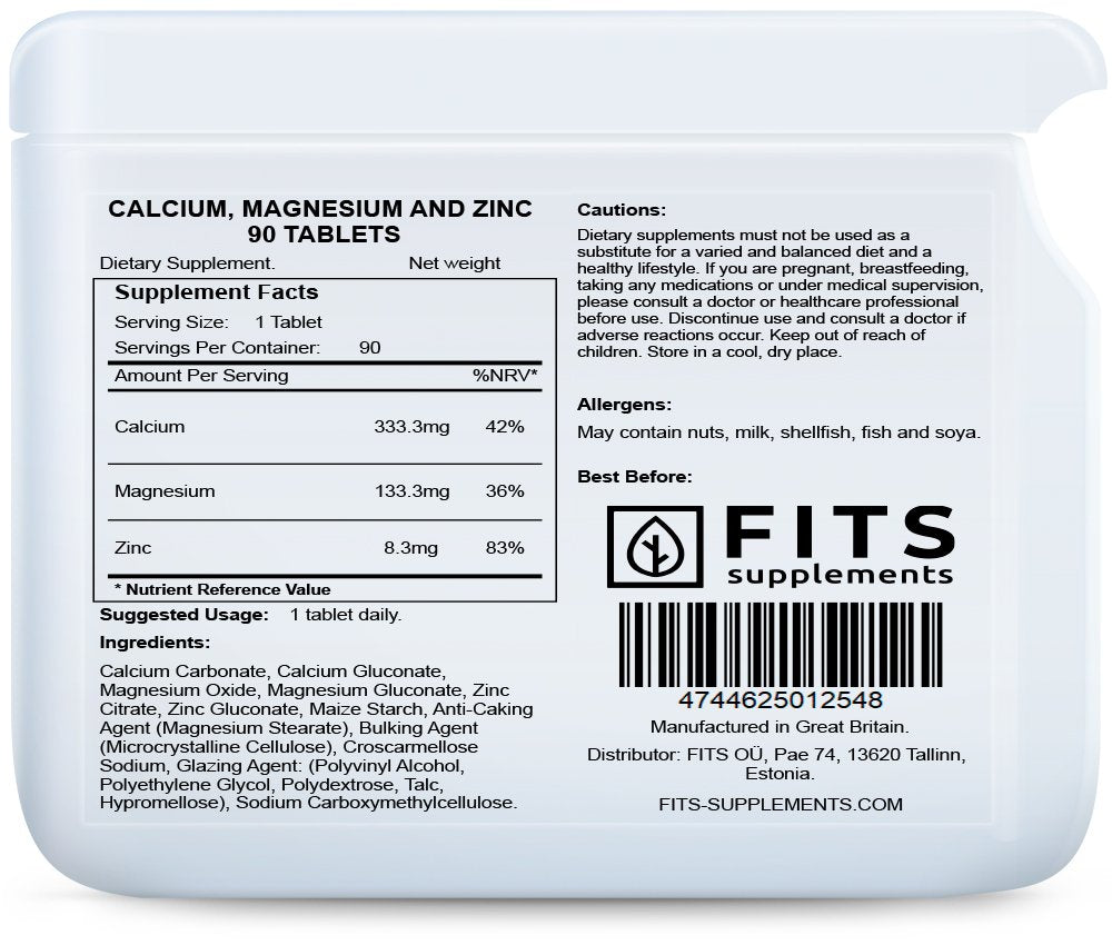 Calcium, Magnesium and Zinc 90 tablets
