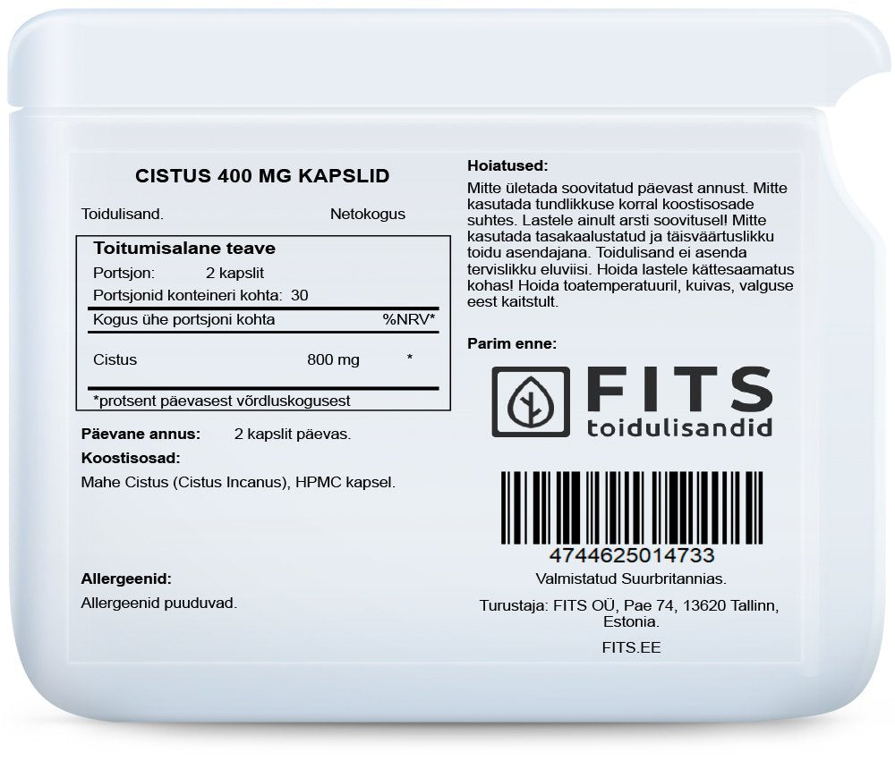 Cistus 400 mg 60 kapslit
