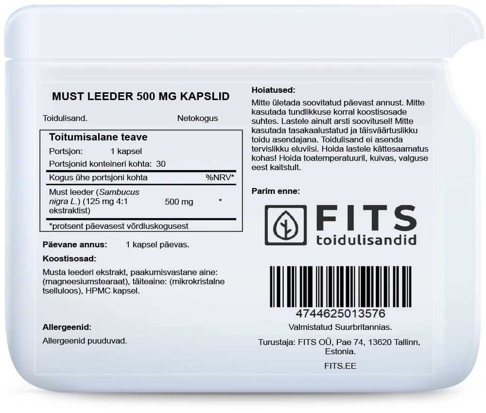 1=3! Best before 31.12.24! Elderberry 500mg kapsules