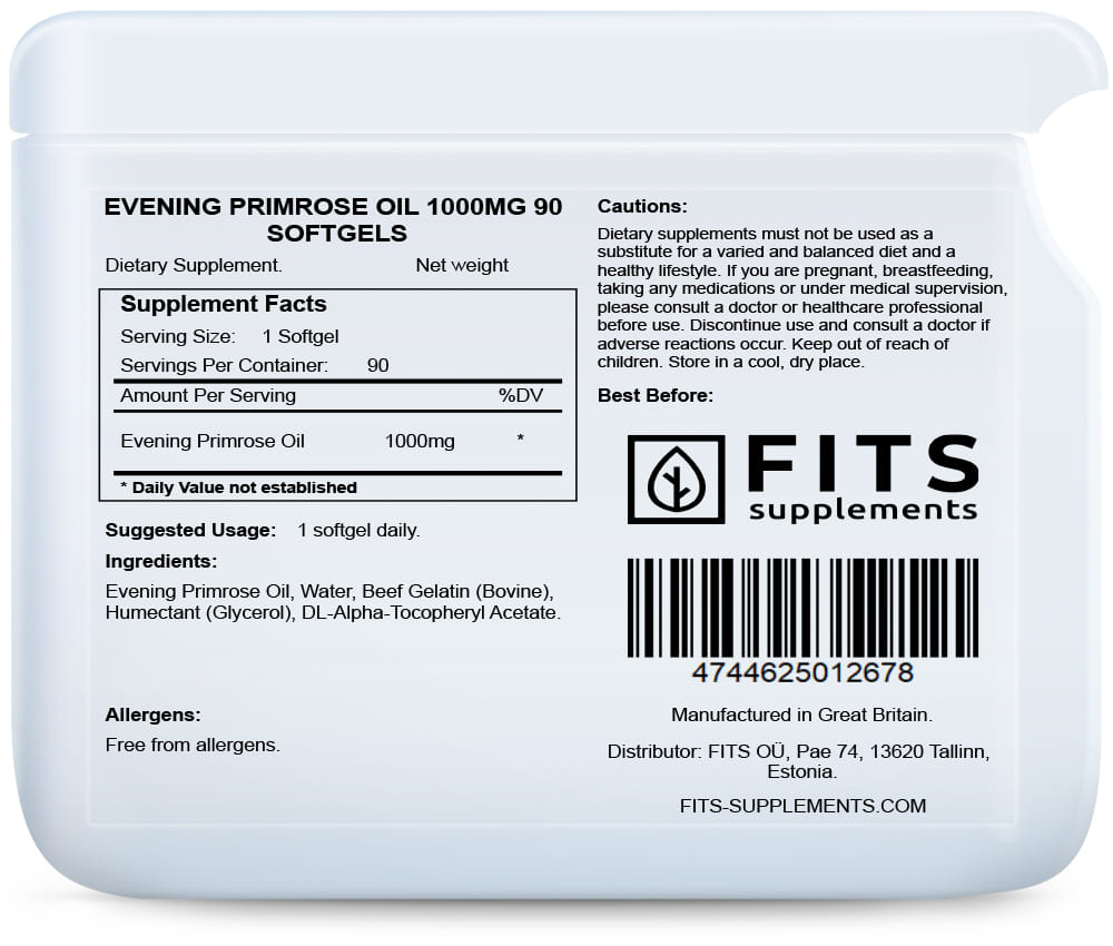 Evening Primrose Oil 1000mg 90 softgels