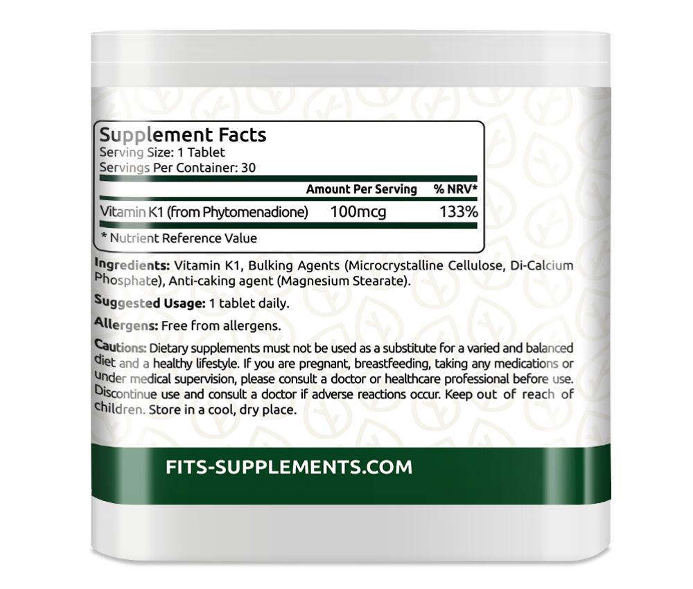 Vitamin K1 100mcg 30 tablets