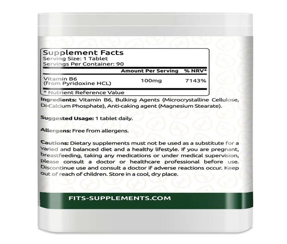 Vitamin B6 100mg 90 tablets