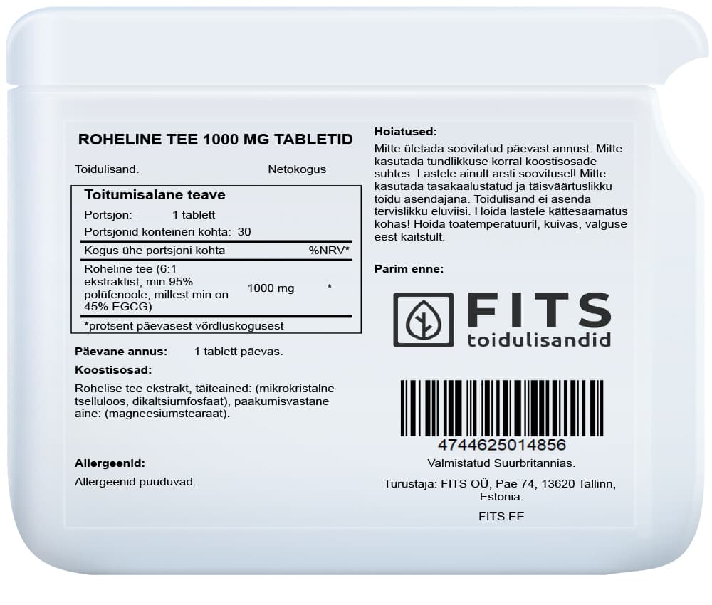 Zaļās tējas 1000mg tabletes