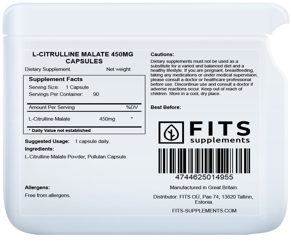 L-citrulino Malato 450mg kapsulės