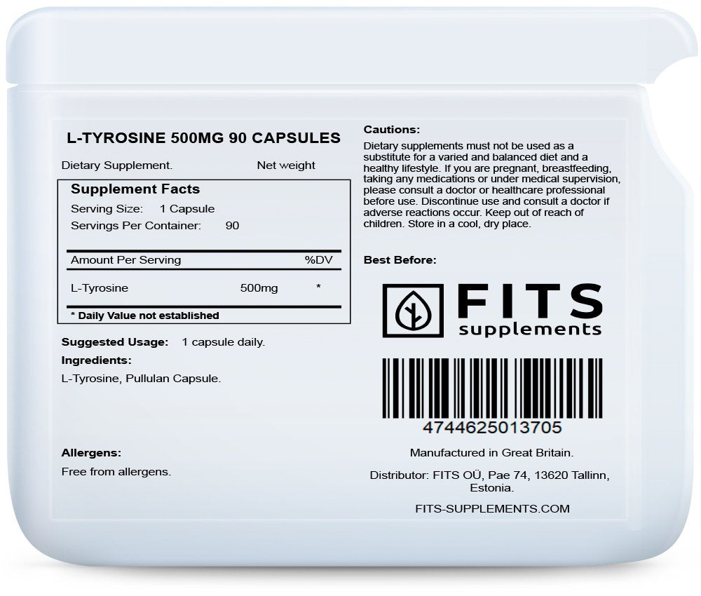 L-Tyrosine 500mg 90 capsules
