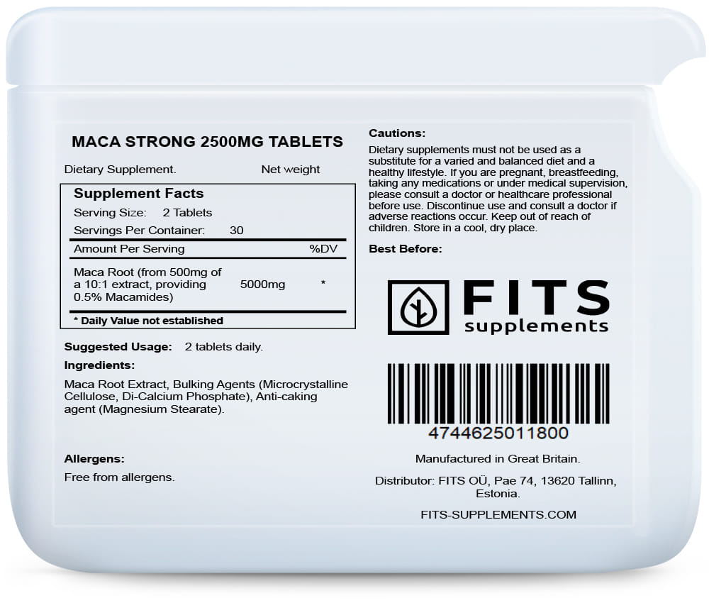 Maca Strong 2500mg 60 tablets