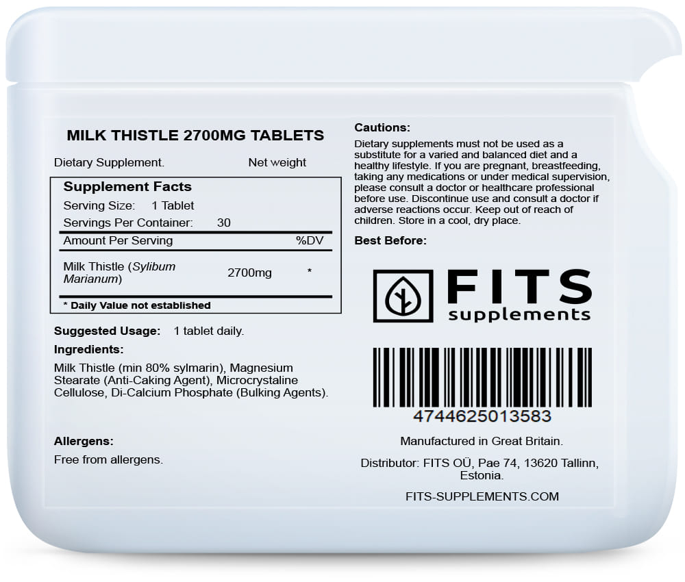 Milk Thistle 2700mg 30 tablets